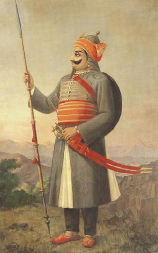 Raja Ravi Varma Maharana Prathap Singh Germany oil painting art